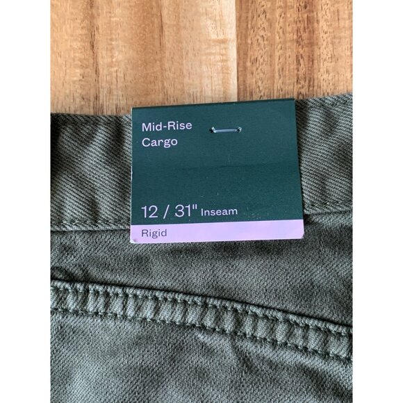 Wild Fable Junior Teens Mid-Rise Regular Fit Cargo Pants Olive Green Size 12 - Picture 9 of 16